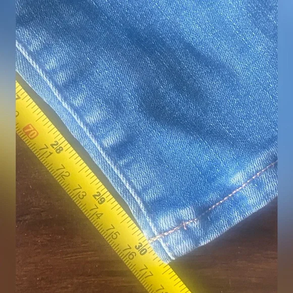 American Eagle Low Rise Bootcut Ripped Blue Jeans Size 0 - Picture 15 of 15